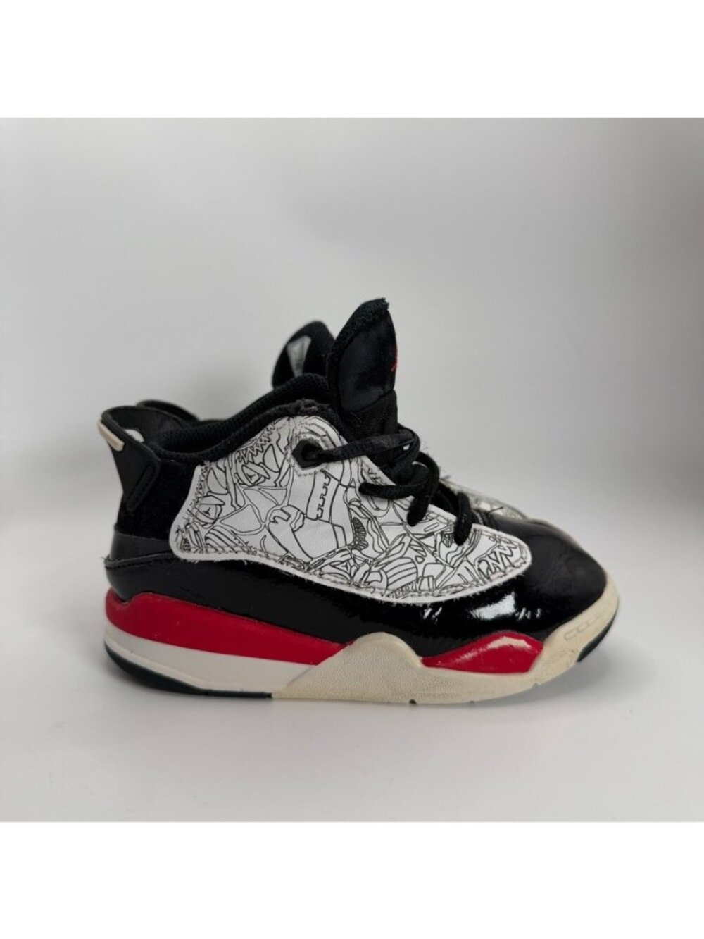 Nike Air Jordan Dub Zero Retro Shoes Kids Size 9C Black Red DV1358-162